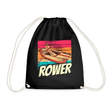 Rowing Rowing Boat Rowing Rowing Rowing Rowing - Drawstring Bag - black - Front