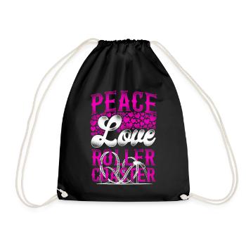 Roller Coaster Girl Vintage Peace - Turnbeutel - Schwarz - Vorne