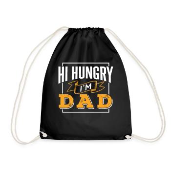 Hallo Hungrig Ich Bin Papa Vater Tag Vater Papi - Turnbeutel - Schwarz - Vorne