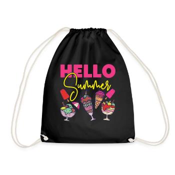Ice Cream Cone Popsicle Hello - Turnbeutel - Schwarz - Vorne