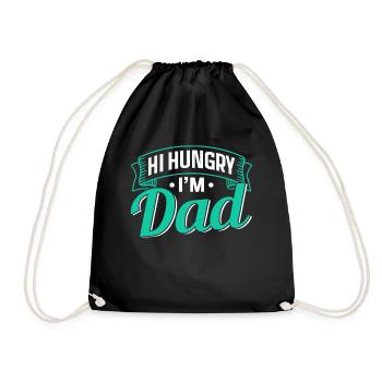 Hallo Hungrig Ich Bin Papa Vater Papi Vater Tag - Turnbeutel - Schwarz - Vorne