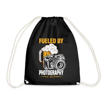 Camera photographer driven by photography & - Drawstring Bag - black - Front