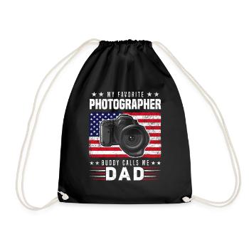My favorite photography buddy calls me Dad - Drawstring Bag - black - Front