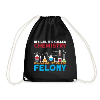 Scientist Chemist Physicist Physics Gift - Drawstring Bag - black - Front