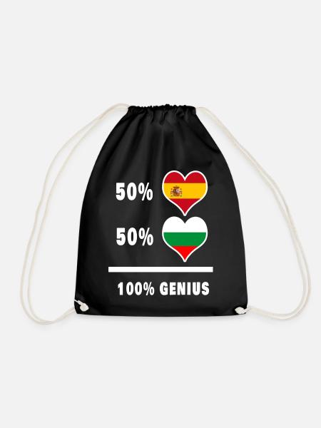 Bulgarien und Spanien genial / Geschenk - Turnbeutel - Schwarz