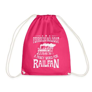 Ferroequinologist Eisenbahn Eisenbahnfan - Turnbeutel - Fuchsia - Vorne