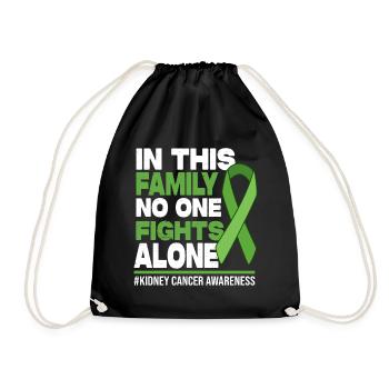 No One Fights Alone Family - Kidney Cancer - Drawstring Bag - black - Front