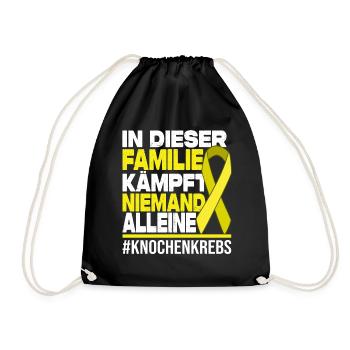 Niemand Kämpft Alleine Familie - Knochenkrebs - Turnbeutel - Schwarz - Vorne