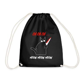 CH CH CH Meow Meow Meow Couteau de chat noir - Sac de sport léger - noir - Devant
