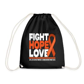 Fight Hope Love - Leukemia Awareness - Drawstring Bag - black - Front