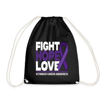 Fight Hope Love - Stomach Cancer Awareness - Turnbeutel - Schwarz - Vorne