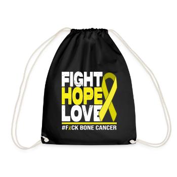 Fight Hope Love - F*** Bone Cancer - Turnbeutel - Schwarz - Vorne
