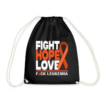 Fight Hope Love - F*** Leukemia - Drawstring Bag - black - Front