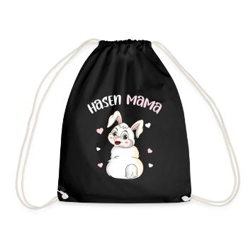 Hasenfreund Mom Hasenmutti Outfit beste Hasen Mama - Turnbeutel - Schwarz - Vorne
