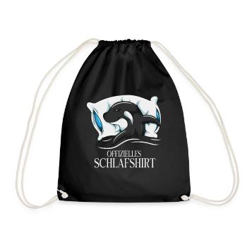 Nachthemd Pyjama Orca Schlafanzug Wal Liebhaber - Turnbeutel - Schwarz - Vorne