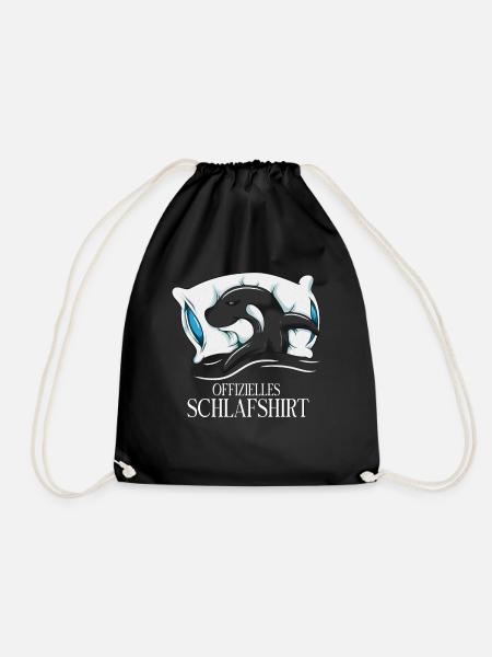 Nachthemd Pyjama Orca Schlafanzug Wal Liebhaber - Turnbeutel - Schwarz