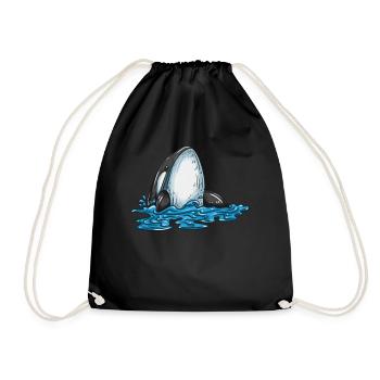 Plongées de baleine sur des mammifères marins Orques baleines enfants - Sac de sport léger - noir - Devant