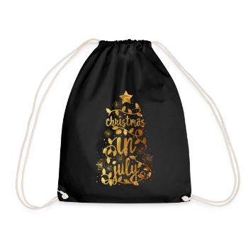Christmas In July Colorful Xmas Tree Lights - Drawstring Bag - black - Front