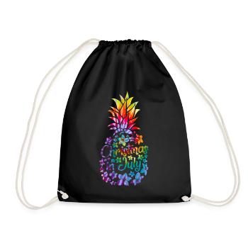 Christmas In July Colorful Pineapple Beach Summer - Drawstring Bag - black - Front