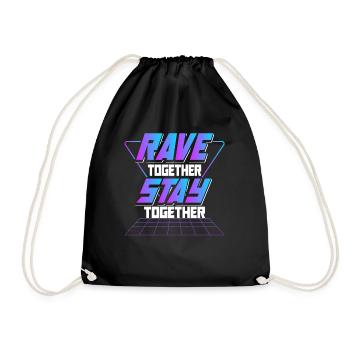 Raves Together Electronic Dance EDM DJ Club Music - Turnbeutel - Schwarz - Vorne