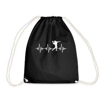 Football Heartbeat - Drawstring Bag - black - Front