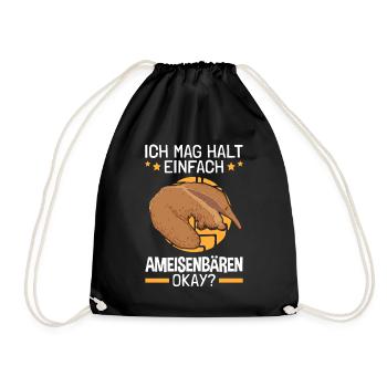 Ich mag einfach Ameisenbären Ameisenfresser - Turnbeutel - Schwarz - Vorne