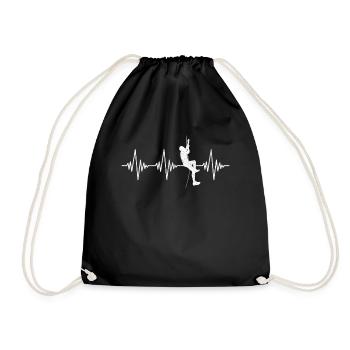 Climbing Heartbeat - Drawstring Bag - black - Front