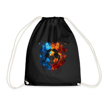 Football Red Blue Fire Sport Football lovers - Drawstring Bag - black - Front