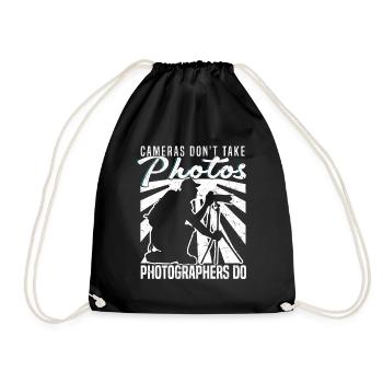 Cameras don't take photos Photographers - Drawstring Bag - black - Front