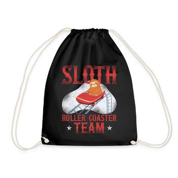 Roller Coaster Sloth Vintage Sloth - Drawstring Bag - black - Front