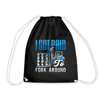 Forklift Driver Forklift Logistician Gift - Drawstring Bag - black - Front
