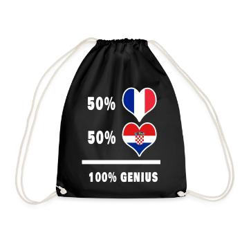 Das Frankreich und Kroatien brillant/Geschenk - Turnbeutel - Schwarz - Vorne