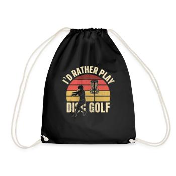 Retro Sunset Je préfère jouer au Disc Golf - Sac de sport léger - noir - Devant