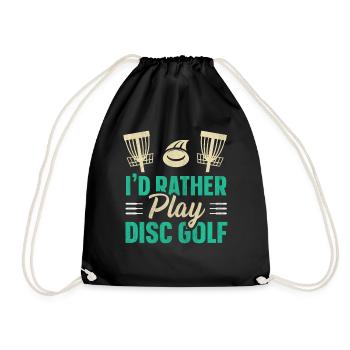 Retro Sunset Je préfère jouer au Disc Golf - Sac de sport léger - noir - Devant