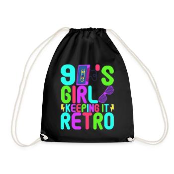 90s Party 90s - Drawstring Bag - black - Front