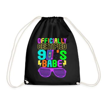 90s Party 90s - Drawstring Bag - black - Front