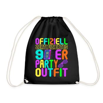 90s Party 90s - Drawstring Bag - black - Front