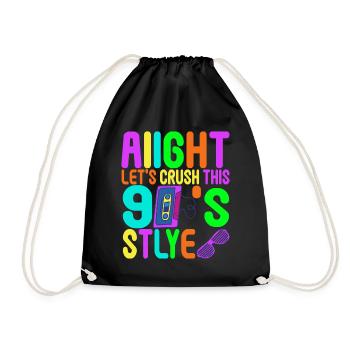 90s Party 90s - Drawstring Bag - black - Front