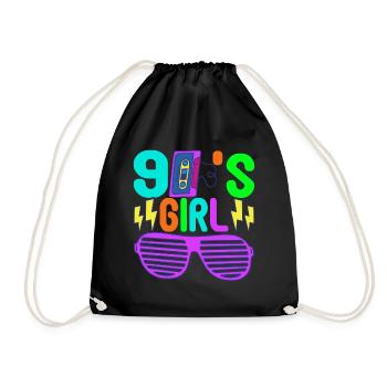 90s Party 90s - Drawstring Bag - black - Front