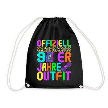 90s Party 90s - Drawstring Bag - black - Front