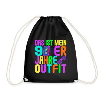 90s Party 90s - Drawstring Bag - black - Front