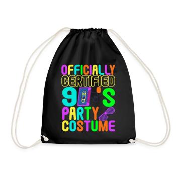 90s Party 90s - Drawstring Bag - black - Front