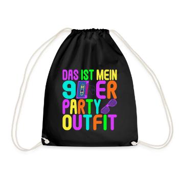 90s Party 90s - Drawstring Bag - black - Front