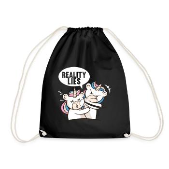 Unicorn Funny Sayings Sarcasm - Drawstring Bag - black - Front