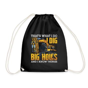 Excavatrice Travailleurs de la construction Excavatrices Excavatrices Chauffeurs Cadeau - Sac de sport léger - noir - Devant