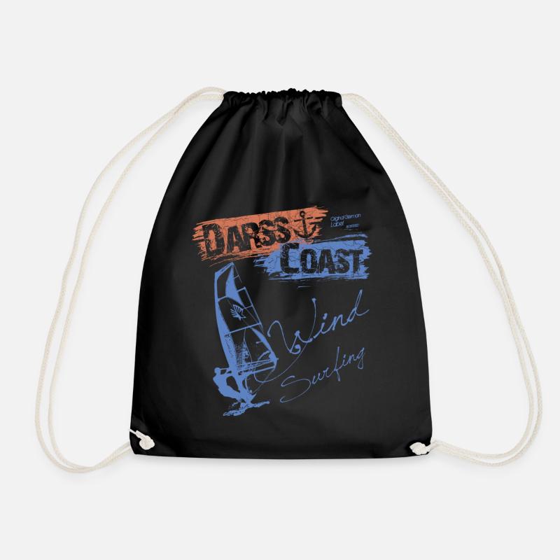 DarssCoast WINDSURFING - SURFER WINDSURFER - Turnbeutel - Schwarz