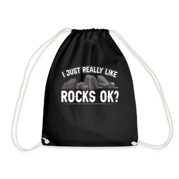 I just like stones Okay? Geology Geologist - Drawstring Bag - black - Front