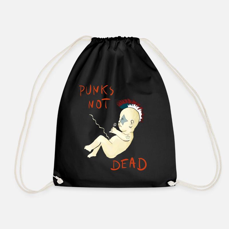 Punks Not Dead - Drawstring Bag - black