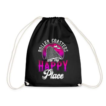 Roller Coaster Vintage Roller - Drawstring Bag - black - Front
