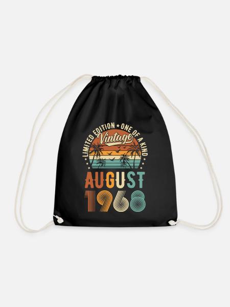 Limited Edition August 1968 Geburtstag Geschenk - Turnbeutel - Schwarz
